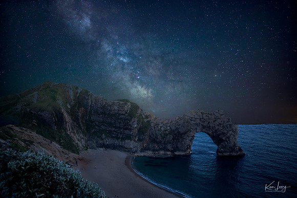 Durdle Door, Dorset England under Milky Way