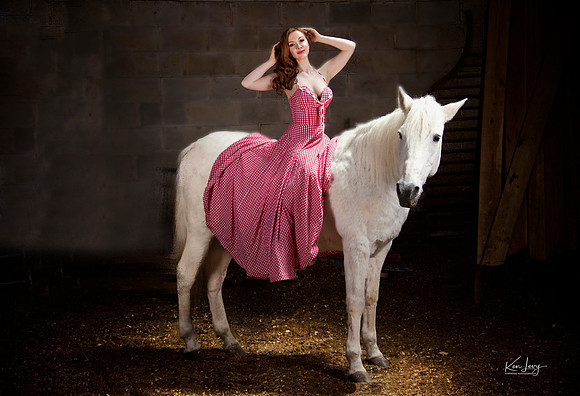 Jessamyne on white horse 1